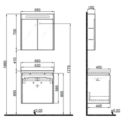 Kale Idea 2.0 65 Cm Parlak Antrasit Tek Çekmeceli Banyo Dolabı Takımı 610100200487 Hemen Al