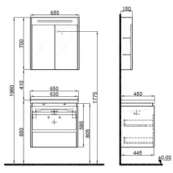 Kale Idea 2.0 65 Cm Parlak Antrasit Çift Çekmeceli Banyo Dolabı Takımı 610100200511 Hemen Al