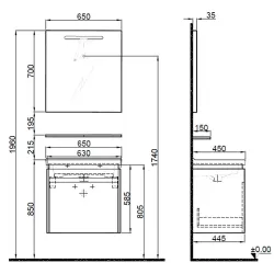 Kale Idea 2.0 65 Cm Parlak Antrasit Tek Çekmeceli Banyo Dolabı Takımı Hemen Al