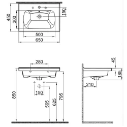 Kale Idea 2.0 65x45 Cm Etajerli Lavabo Hemen Al