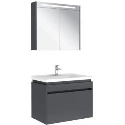 Kale Idea 2.0 80 Cm Parlak Antrasit Tek Çekmeceli Banyo Dolabı Takımı 610100200491