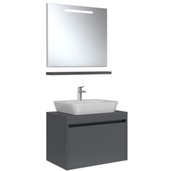 Kale Idea 2.0 80 Cm Parlak Antrasit Tek Çekmeceli Banyo Dolabı Takımı 610100200605