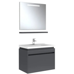 Kale Idea 2.0 80 Cm Parlak Antrasit Tek Çekmeceli Banyo Dolabı Takımı