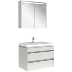 Kale Idea 2.0 80 Cm Parlak Beyaz Çift Çekmeceli Banyo Dolabı Takımı 610100200514