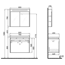 Kale Idea 2.0 80 Cm Pasifik A Tek Çekmeceli Banyo Dolabı Takımı 610100200492 Hemen Al