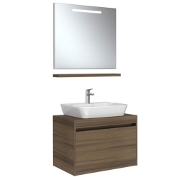 Kale Idea 2.0 80 Cm Pasifik B Tek Çekmeceli Banyo Dolabı Takımı (Ayna-Çanak Lavabo)