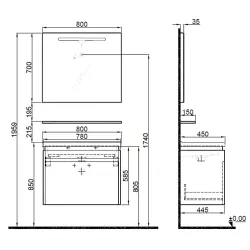 Kale Idea 2.0 80 Cm Parlak Beyaz Tek Çekmeceli Banyo Dolabı Takımı Hemen Al