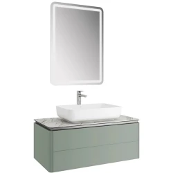 Kale Lotus 100 Cm Mat Adaçayı Yeşili-Pallisandro Banyo Dolabı Takımı 610100201487