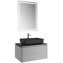 Kale Lotus 80 Cm Mat Gri-Antrasit Banyo Dolabı Takımı 610100201416