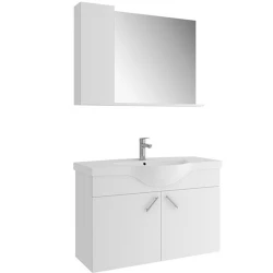 Kale Milena 100 Cm Beyaz Banyo Dolabı Takımı
