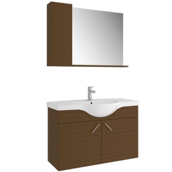 Kale Milena 100 Cm İtalyan Ceviz Banyo Dolabı Takımı