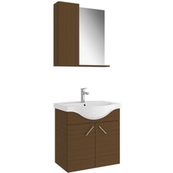 Kale Milena 65 Cm İtalyan Ceviz Banyo Dolabı Takımı