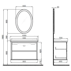Kale Miro 100 Cm Mat Beyaz Banyo Dolabı Takımı Hemen Al