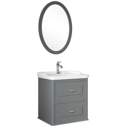 Kale Miro 65 Cm Mat Gri Banyo Dolabı Takımı