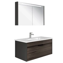Kale Motion 100 Cm Antrasit-Ceviz Banyo Dolabı Takımı Hemen Al