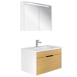 Kale Motion 80 Cm Set Beyaz Meşe Banyo Dolabı Takımı