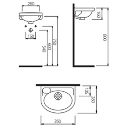Kale Optimum 35x28 Cm Armatür Deliksiz Lavabo Hemen Al