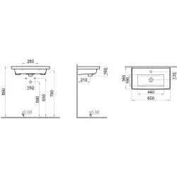 Kale Optimum 65x37 Cm Etajerli Lavabo Hemen Al
