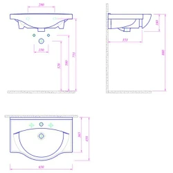 Kale Optimum 65x45 Cm Etajerli Lavabo Hemen Al