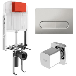 Kale Triton 3/6L Duvar İçi Gömme Rezervuar + Capsule Mat Krom Panel + V200 Ankastre Stop Valf