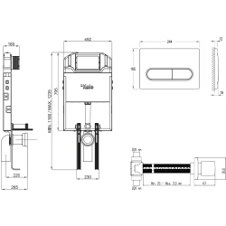 Kale Triton 3/6L Duvar İçi Gömme Rezervuar + Capsule Parlak Krom Panel + V200 Ankastre Stop Valf Hemen Al