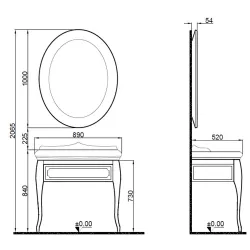 Kale Victorian 90 Cm Antrasit Banyo Dolabı Takımı (3 Delikli Lavabo) Hemen Al