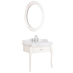 Kale Victorian 90 Cm Krem Banyo Dolabı Takımı (3 Delikli Lavabo)