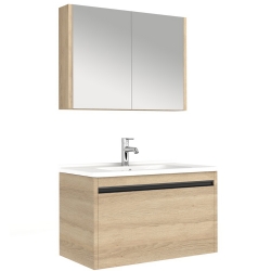 Kale Vista 100 Cm Koyu Meşe Banyo Dolabı Takımı 610100201224