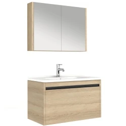 Kale Vista 100 Cm Koyu Meşe Banyo Dolabı Takımı 610100201224 Hemen Al
