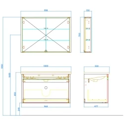 Kale Vista 100 Cm Koyu Meşe Banyo Dolabı Takımı (Ayna Dolaplı) Hemen Al