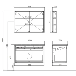 Kale Vista 100 Cm Mat Beyaz Banyo Dolabı Takımı (Ayna Dolaplı) Hemen Al