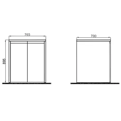 Kale Vista 76 Cm Koyu Meşe Kapaklı Çamaşır Makinesi Dolabı (D:70 Cm) Hemen Al