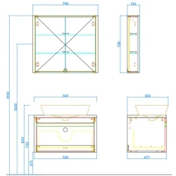 Kale Vista 80 Cm Mat Beyaz Banyo Dolabı Takımı Hemen Al