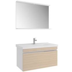Kale Woody 100 Cm Beyaz-Krem Meşe Banyo Dolabı Takımı