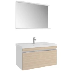 Kale Woody 100 Cm Beyaz-Krem Meşe Banyo Dolabı Takımı Hemen Al