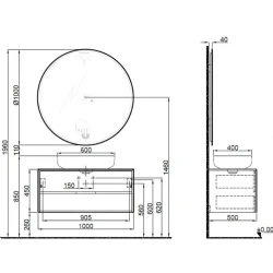 Kale Zero 2.0 100 Cm Antrasit-Ceviz Banyo Dolabı Takımı Hemen Al