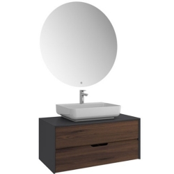 Kale Zero 2.0 100 Cm Antrasit-Ceviz Banyo Dolabı Takımı 610100201076