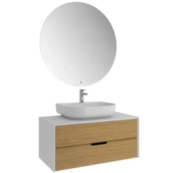 Kale Zero 2.0 100 Cm Beyaz-Meşe Banyo Dolabı Takımı Hemen Al