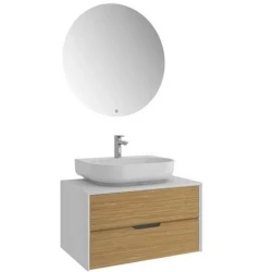 Kale Zero 2.0 100 Cm Beyaz-Meşe Banyo Dolabı Takımı 610100201075