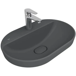 Kale Zero 2.0 60x40 Cm Mat Antrasit-Gri Yarı Gömme Oval Lavabo Hemen Al