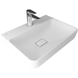 Kale Zero 2.0 60x45 Cm Armatür Bantlı Mat Beyaz Dikdörtgen Tezgah Üzeri Lavabo