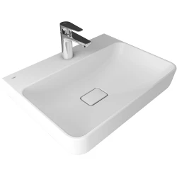 Kale Zero 2.0 60x45 Cm Armatür Bantlı Mat Beyaz Dikdörtgen Tezgah Üzeri Lavabo