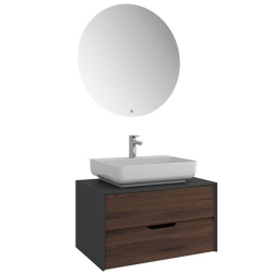 Kale Zero 2.0 80 Cm Antrasit-Ceviz Banyo Dolabı Takımı 610100201078