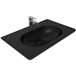 Kale Zero 2.0 80x50 Cm Mat Siyah Etajerli Lavabo Hemen Al