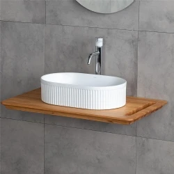 Lena E-W1002MB 49x31 Cm Mat Beyaz Tezgah Üstü Lavabo Hemen Al