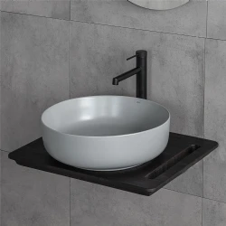 Lena E-W1201MG 44 Cm Mat Gri Yuvarlak Tezgah Üstü Lavabo Hemen Al