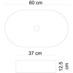 Lena E-W1202MS 60x37 Cm Mat Siyah Tezgah Üstü Lavabo Hemen Al