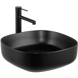 Lena E-W1203MS 44 Cm Mat Siyah Kare Tezgah Üstü Lavabo Hemen Al