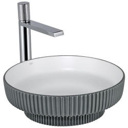 Lena E-W1501MGB 41x41 Cm Mat Gri-Beyaz Tezgah Üstü Lavabo
