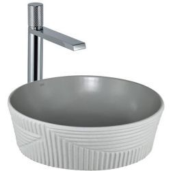 Lena E-W1502MAG 40x40 Cm Mat Gri-Beyaz Tezgah Üstü Lavabo